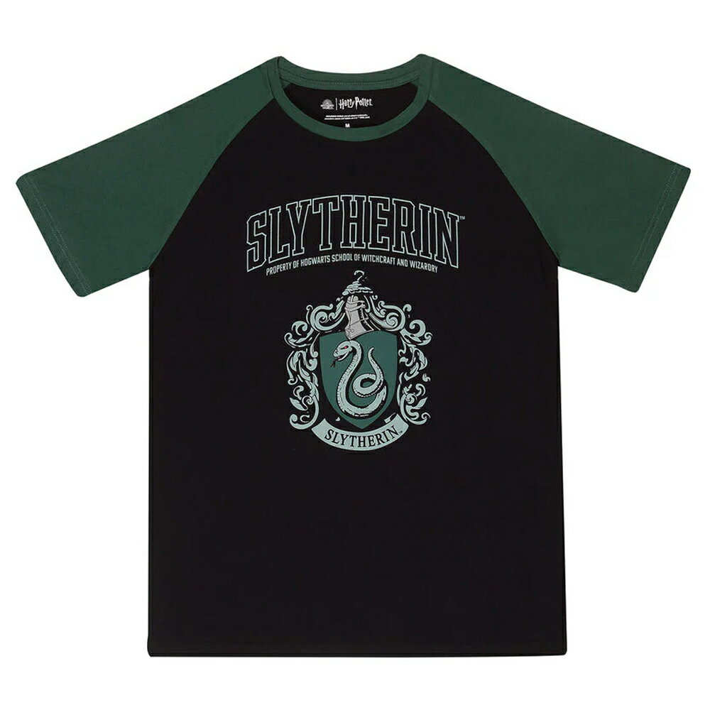乐天商城 - (ハリー・ポッター) Harry Potter オフィシャル商品 ユニセックス スリザリン Tシャツ ラグラン 半袖 トップス 【海外通販】