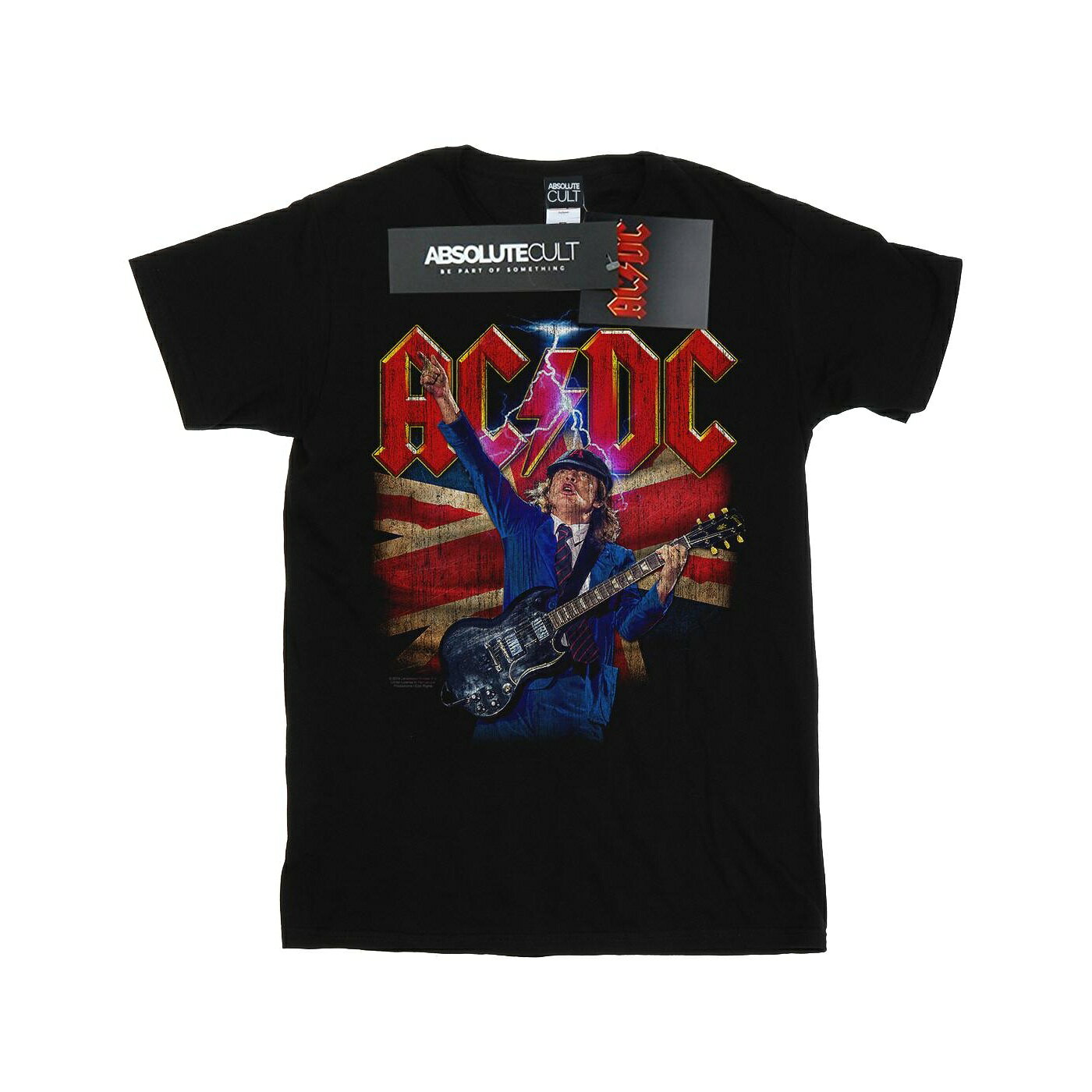 (エーシー・ディーシー) AC/DC オフィシャル商品 メンズ Angus ユニオンジャック Lightning 半袖 Tシャツ トップス 【海外通販】