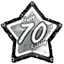 (クリエイティブ・パーティー) Creative Party 70歳 Happy Birthday 星型 アルミ風船 パーティー バルーン 【海外通販】