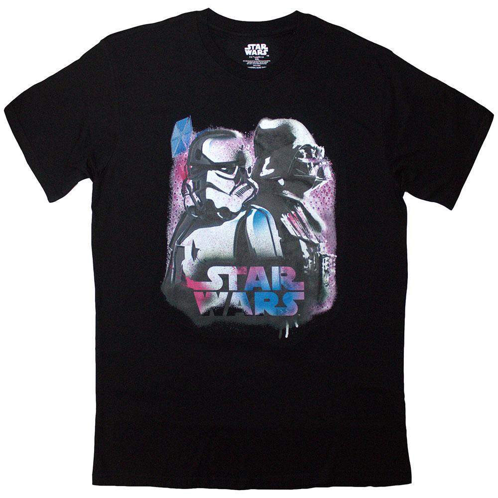 (スター・ウォーズ) Star Wars オフィシャル商品 ユニセックス ダースベーダ― ストームトルーパー Tシャツ ネオン 半袖 トップス 【海外通販】