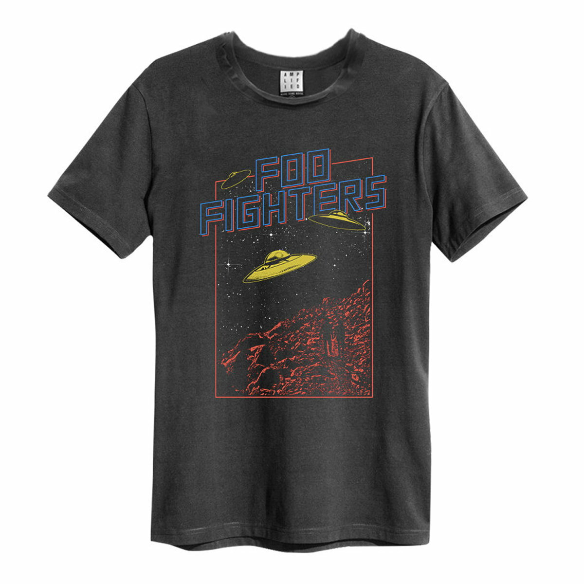 (アンプリファイド) Amplified オフィシャル商品 ユニセックス Foo Fighters Tシャツ Flying Saucers 半袖 カットソー トップス 【海外通販】