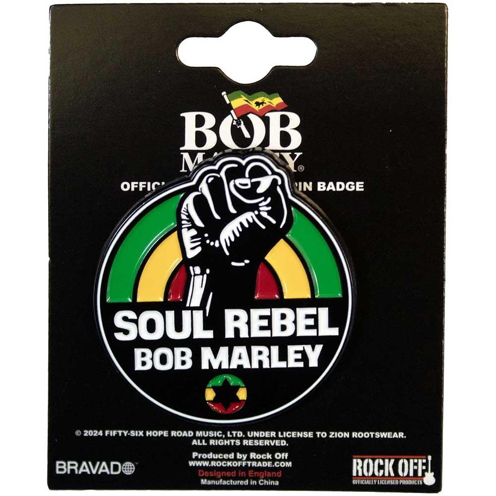 (ボブ・マーリー) Bob Marley オフィシャル商品 Soul Rebel バッジ 【海外通販】