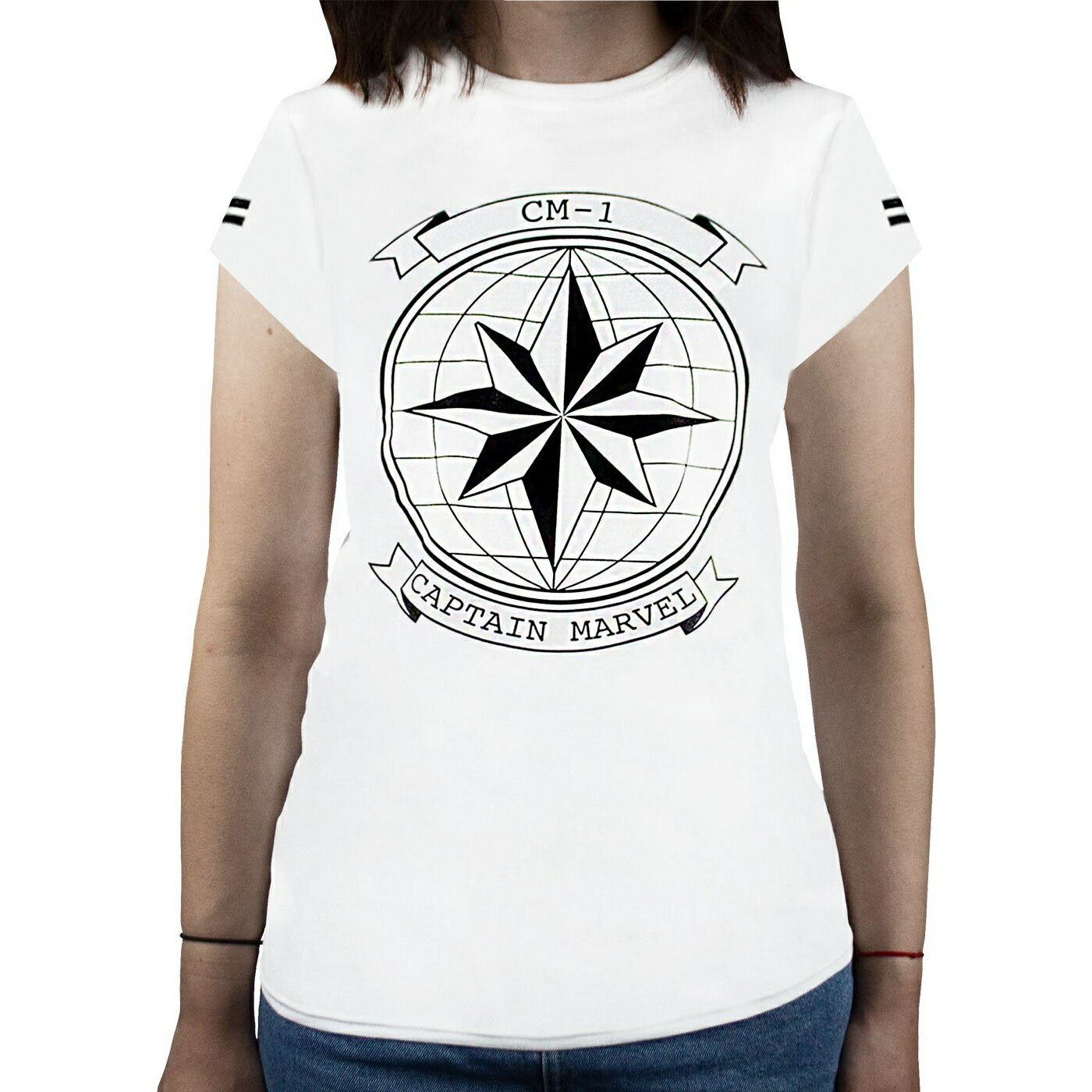 (キャプテン・マーベル) Captain Marvel オフィシャル商品 レディース Star Insignia And Globe Tシャツ 半袖 トップス 【海外通販】