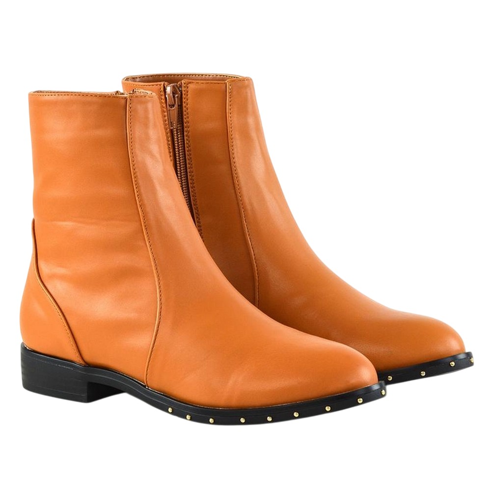 (XYロンドン) XY London レディース Nyane ブーツ 婦人靴 スタッド入り ファスナー フラット アンクルブーツ カジュアル シューズ 【海外通販】
