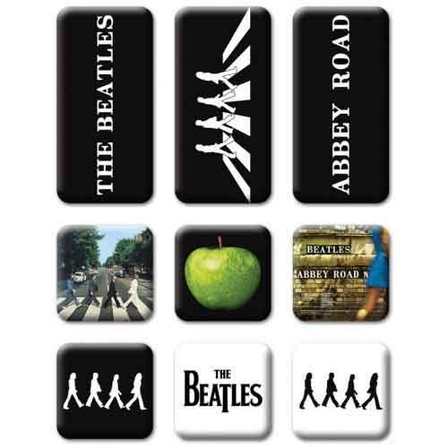 (ビートルズ) The Beatles オフィシャル商品 Abbey Road フリッジマグネット 冷蔵庫 磁石 セット (9ピース) 【海外通販】