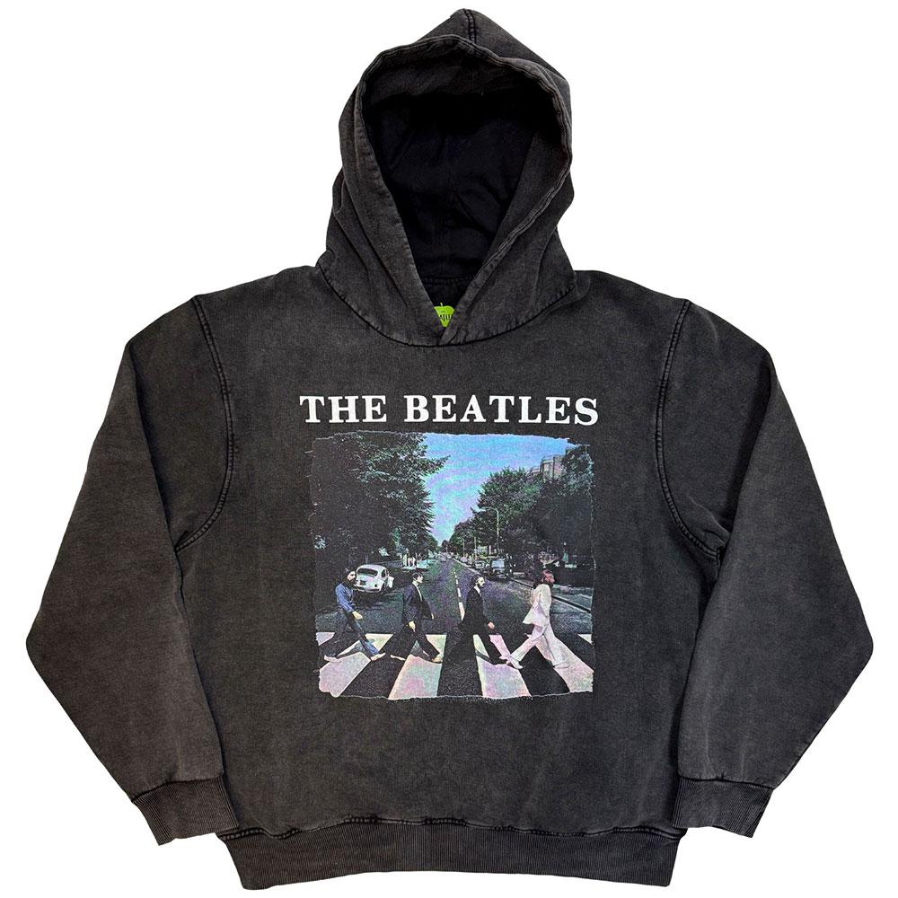 (ビートルズ) The Beatles オフィシャル商品 ユニセックス Abbey Road パーカー ロゴ ストーンウォッシュ フード付き トレーナー 【海外通販】