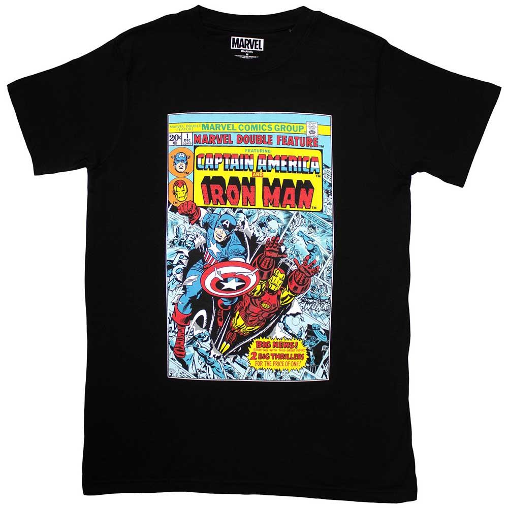 (マーベル・コミック) Marvel Comics オフィシャル商品 ユニセックス Captain America & Iron Man Tシャツ 半袖 トップス 【海外通販】