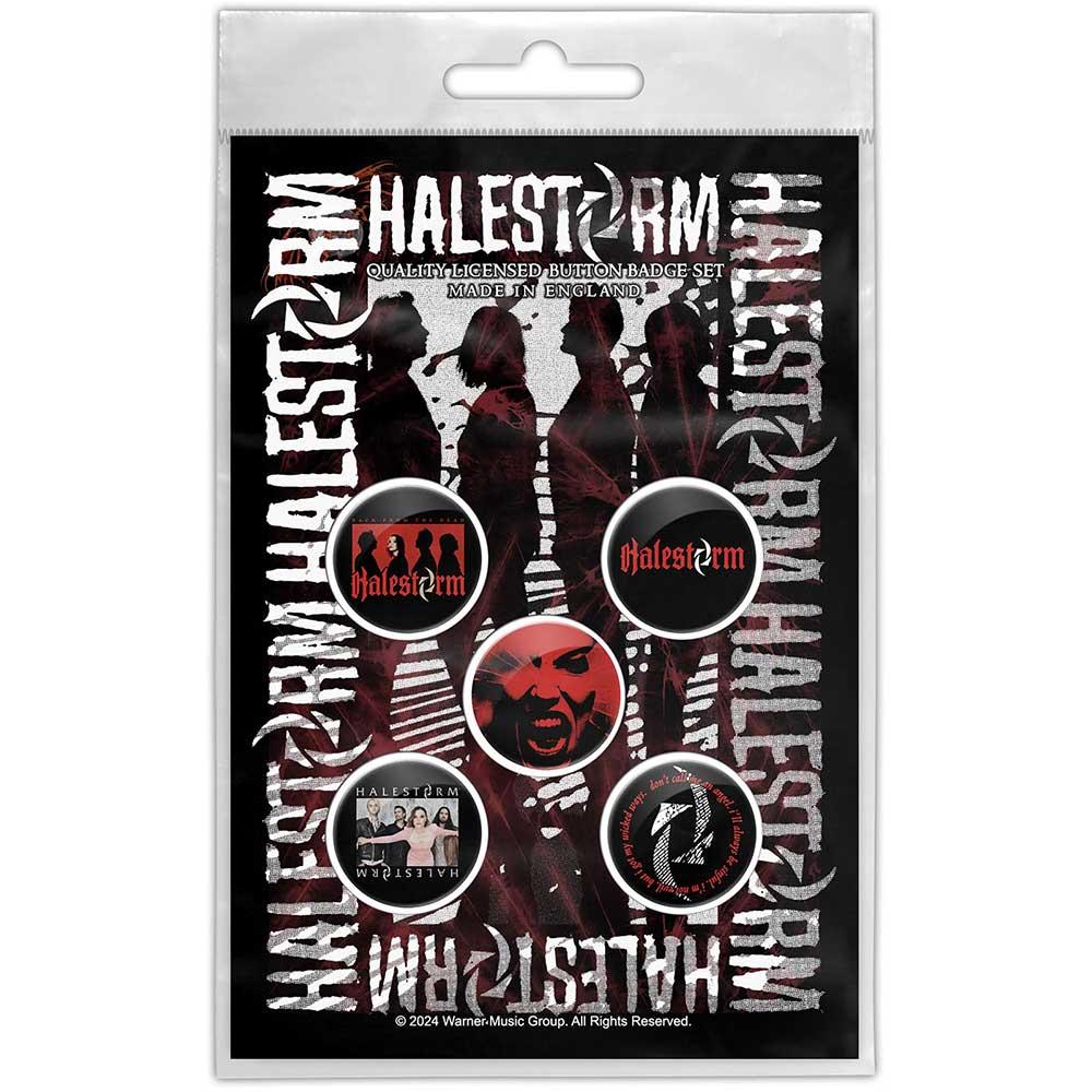 (ヘイルストーム) Halestorm オフィシャル商品 Portrait バッジ セット (5個組) 【海外通販】