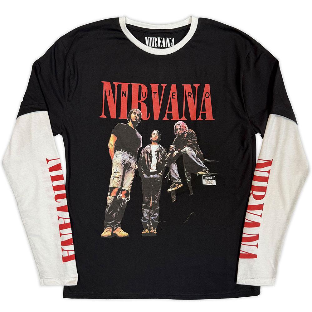 (ニルヴァーナ) Nirvana オフィシャル商品 ユニセックス In Utero バンドフォト Tシャツ レイヤー 長袖 トップス 【海外通販】