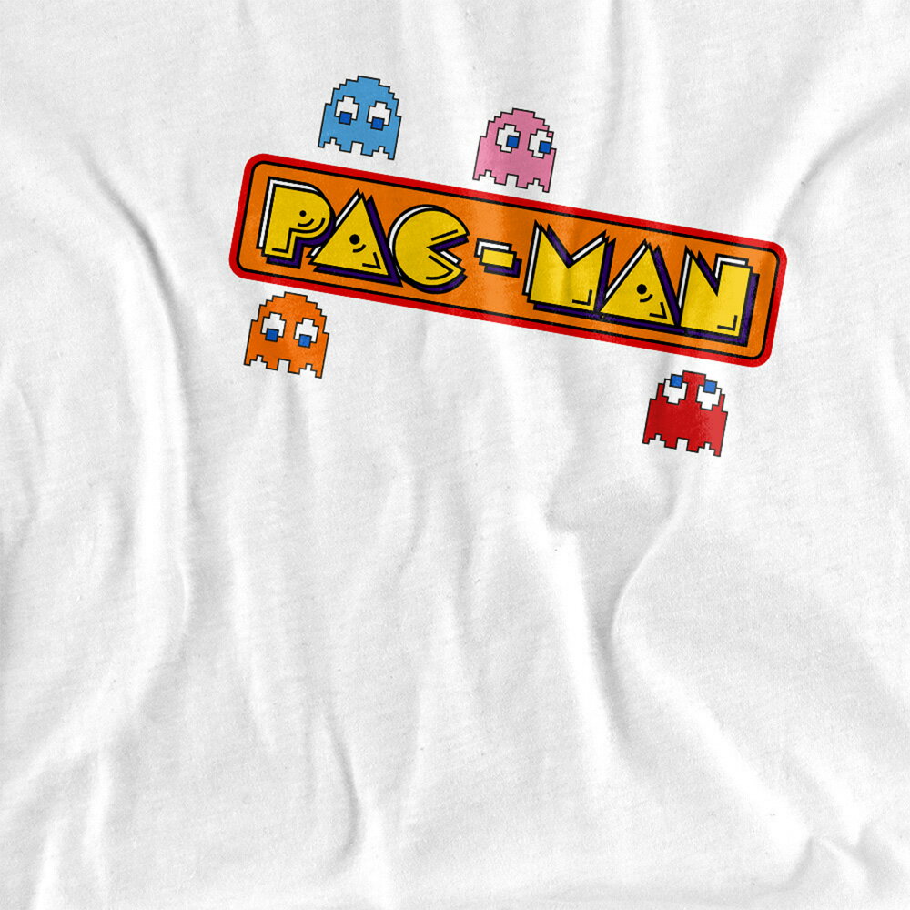 (パックマン) Pac-Man オフィシャル商品 メンズ ボックス ロゴ 半袖 Tシャツ トップス 【海外通販】