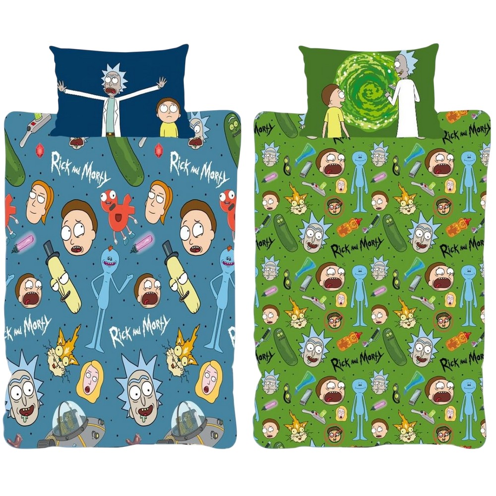 (リック・アンド・モーティ) Rick And Morty オフィシャル商品 Portals Pickle キャラクター 掛け布団カバー・枕カバーセット リバーシブル 寝具 【海外通販】 pertemba-10815215 Pertemba Japan パッケージ画像