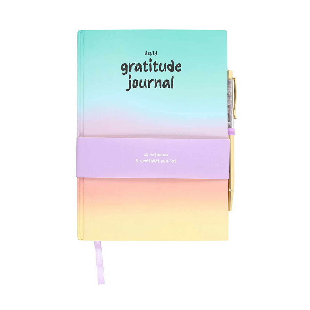 (サムシング・ディファレント) Something Different アメジスト ダイアリー ノート Gratitude メモ 雑記帳 ペン付き 【海外通販】