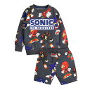 (ソニック・ザ・ヘッジホッグ) Sonic The Hedgehog オフィシャル商品 キッズ・子供 ボーイズ 長袖 トレーナー 半ズボン 上下セット 【海外通販】