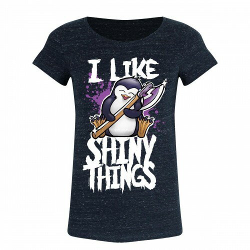(サイコ・ペンギン) Psycho Penguin オフィシャル商品 レディース I Like Shiny Things 半袖 キャラクター Tシャツ 【楽天海外直送】