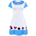 (不思議の国のアリス) Alice In Wonderland オフィシャル商品 レディース コスチュームドレス ワンピース 半袖 Tシャツワンピース 【海外通販】