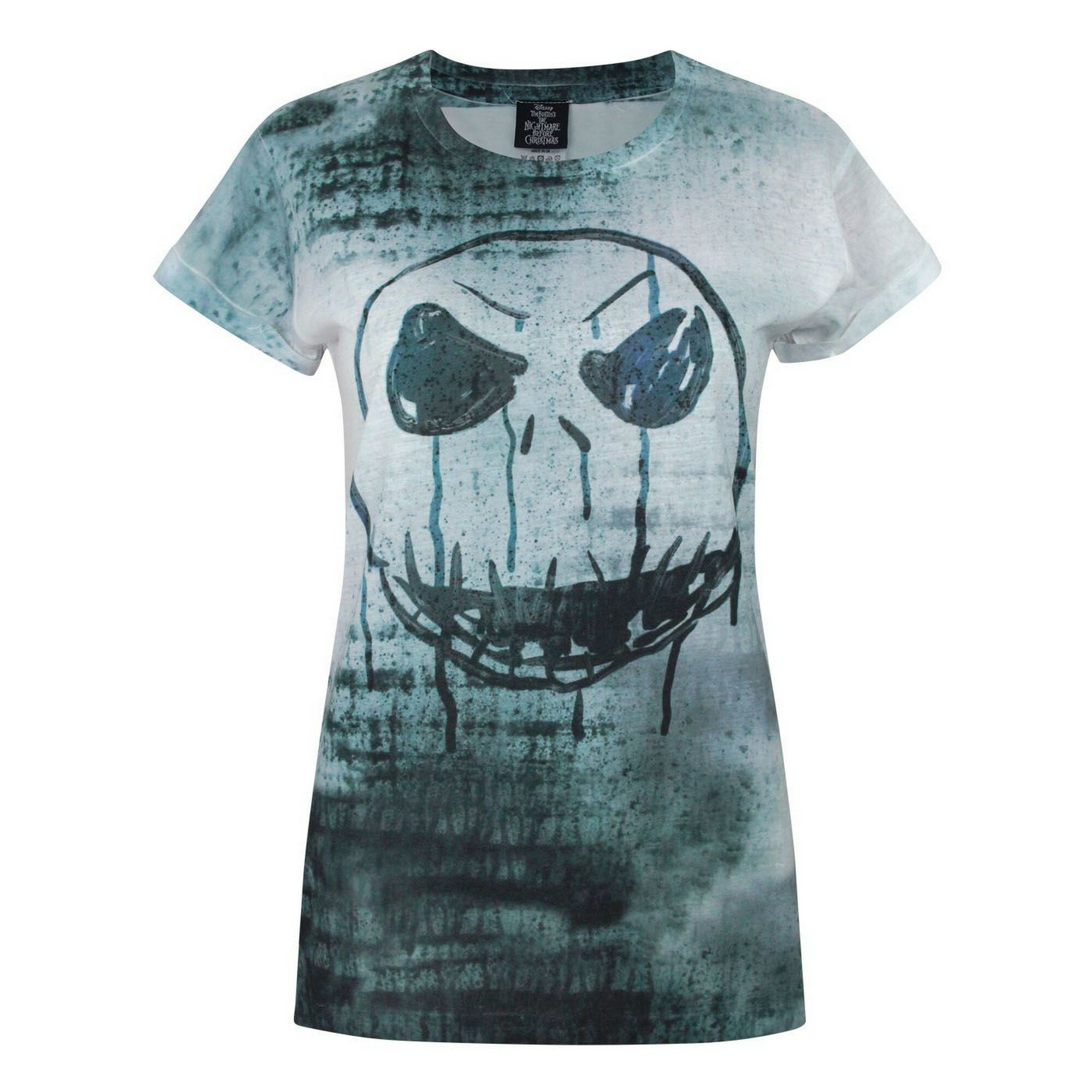 Rakuten - (ナイトメアー・ビフォア・クリスマス) Nightmare Before Christmas オフィシャル商品 レディース Jack Face Tシャツ 昇華プリント 半袖 トップス 【海外通販】