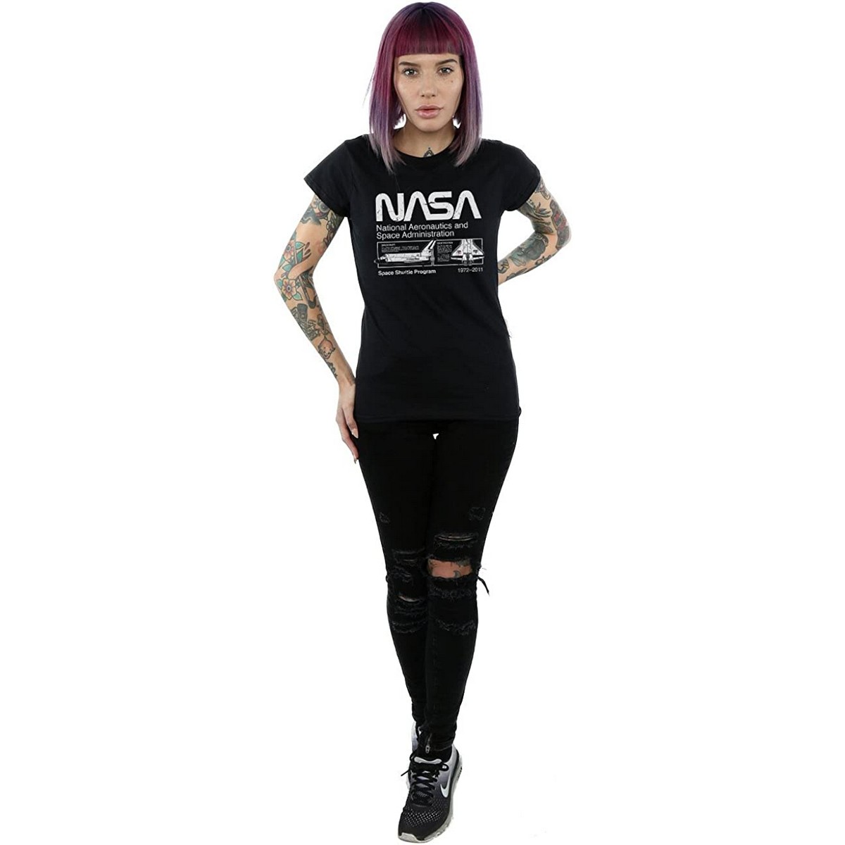 Rakuten - (ナサ) NASA オフィシャル商品 レディース Classic スペースシャトル Tシャツ コットン 半袖 トップス 【海外通販】