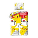 (ポケモン) Pokemon オフィシャル商品 025 掛け布団カバー・枕カバーセット コットン ピカチュウ 寝具 【海外通販】
