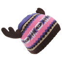 (フロソ) FLOSO キッズ・子供用 フェアアイル シカのツノつき ニット帽 ニットキャップ ビーニーハット ビーニー帽 帽子 冬 