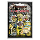 (アイアン・メイデン) Iron Maiden オフィシャル商品 ロゴ バッジ セット (5個組) 【海外通販】