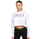 (シックシルク) SikSilk レディース Varsity クロップド丈 長袖 スウェットシャツ トレーナー 【海外通販】