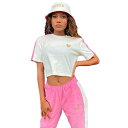 (シックシルク) SikSilk レディース Velour クロップド丈 Tシャツ クロップドトップ カットソー 【海外通販】