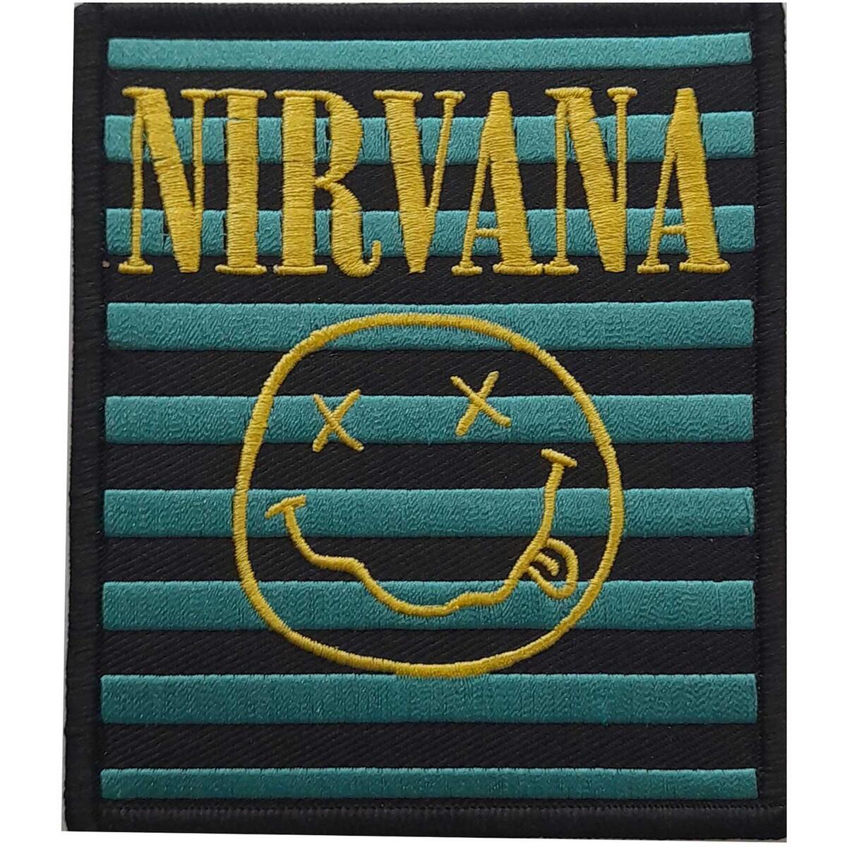 (ニルヴァーナ) Nirvana オフィシャル商品 Smiley ロゴ ストライプ ワッペン パッチ 【海外通販】