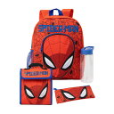 (スパイダーマン) Spider-Man オフィシャル商品 リュック バックパック かばん セット (4ピース) 【海外通販】