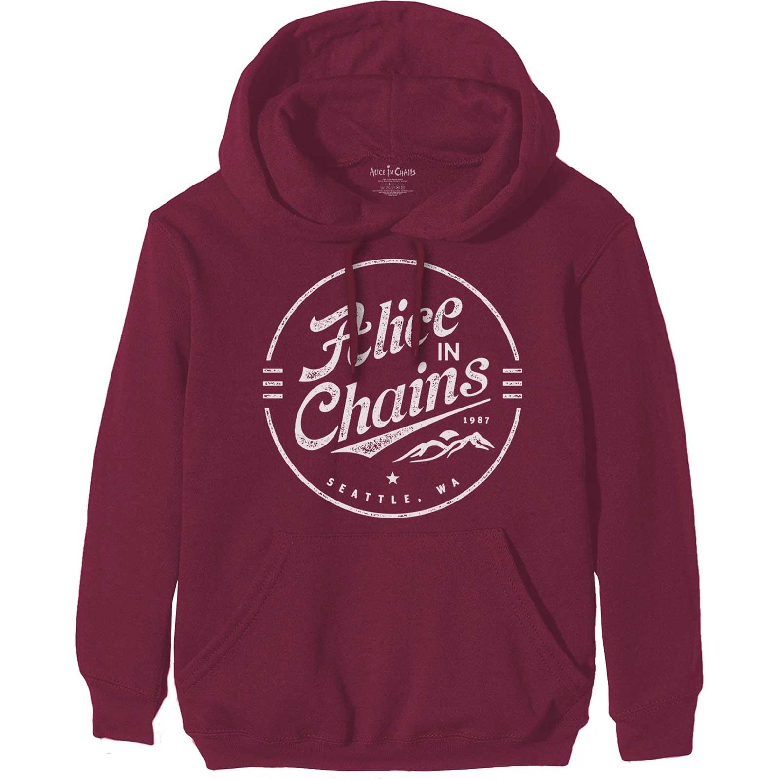 (アリス・イン・チェインズ) Alice In Chains オフィシャル商品 ユニセックス サークル ロゴ パーカー プルオーバー フード付き トレーナー 