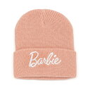 (バービー) Barbie オフィシャル商品 レディース 刺繍 ロゴ ニット帽 ビーニー キャップ 【海外通販】