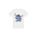 (リロ・アンド・スティッチ) Lilo & Stitch オフィシャル商品 メンズ Christmas Lights Tシャツ スケッチ 半袖 トップス 【海外通販】