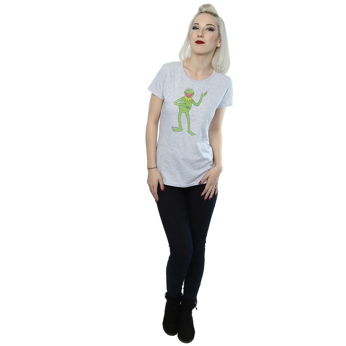 Print - (ザ・マペッツ) The Muppets オフィシャル商品 レディース Classic カーミット Tシャツ ヘザー 半袖 トップス 【海外通販】