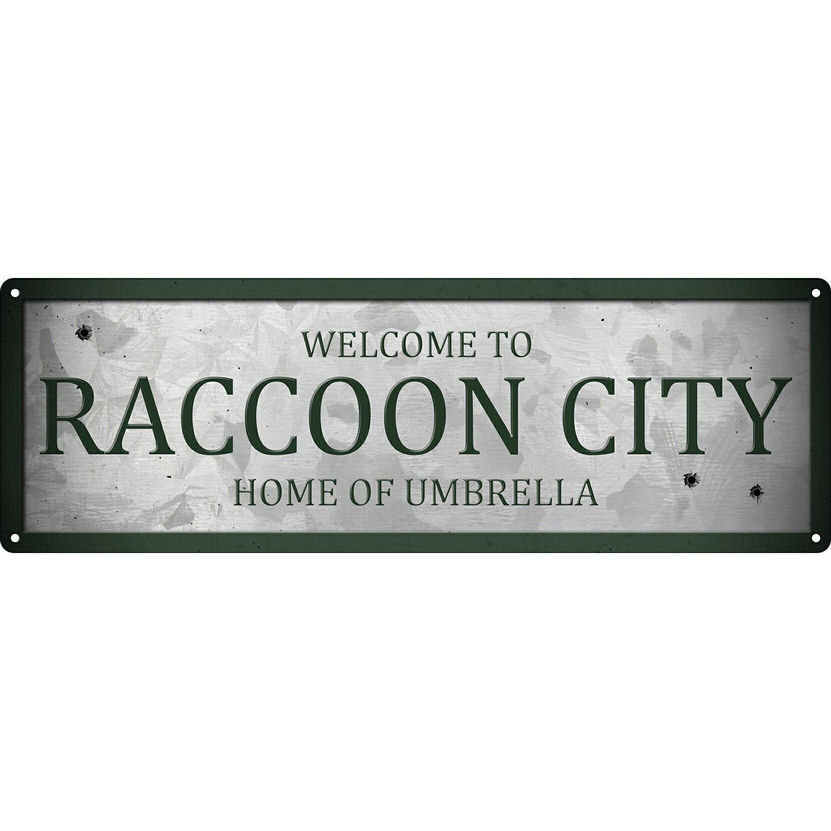 (グラインドストア) Grindstore オフィシャル商品 Welcome To Raccoon City ヨコ型 ブリキ看板 壁掛け ..