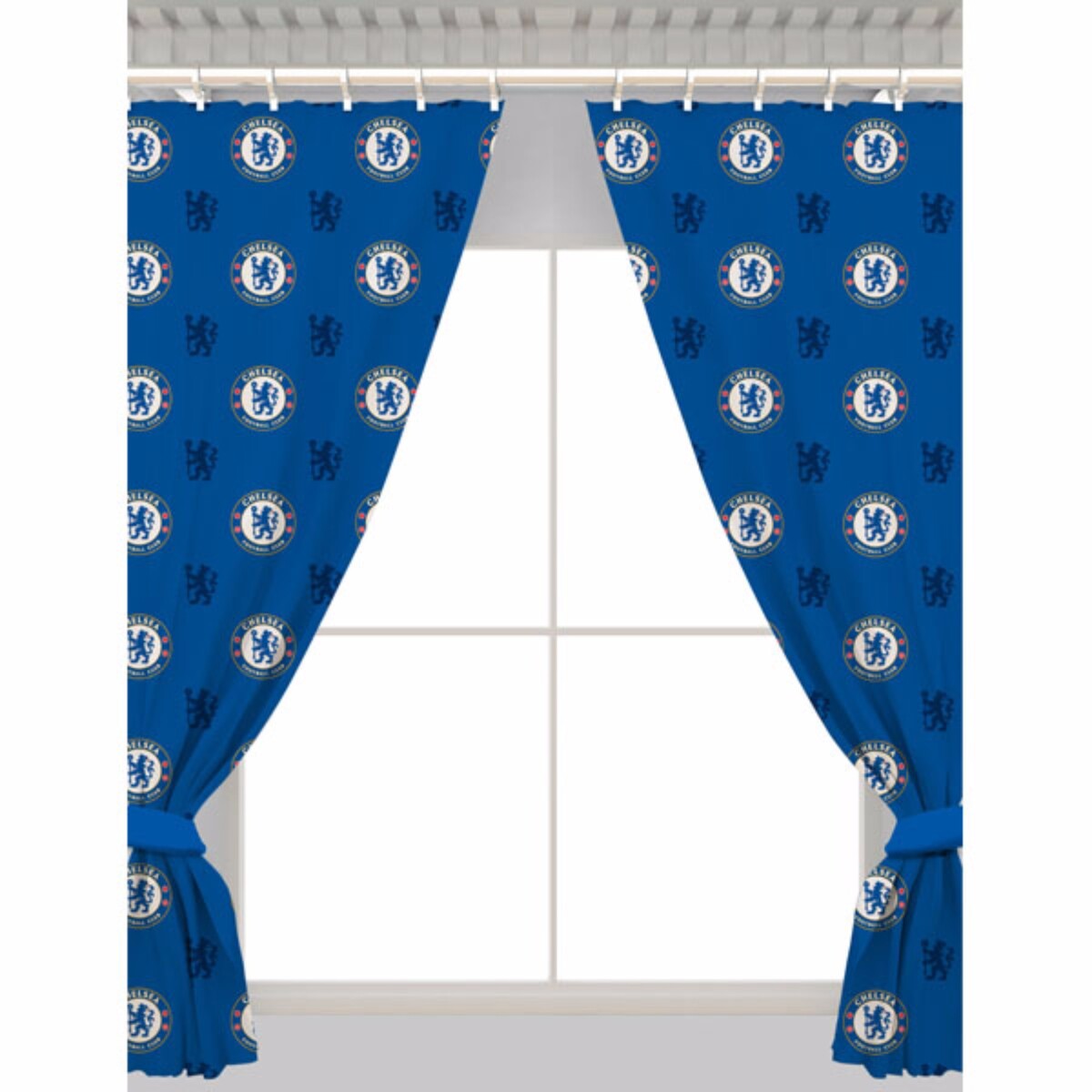 チェルシー フットボールクラブ Chelsea FC オフィシャル商品 ロゴ柄 プリント カーテン 【海外通販】