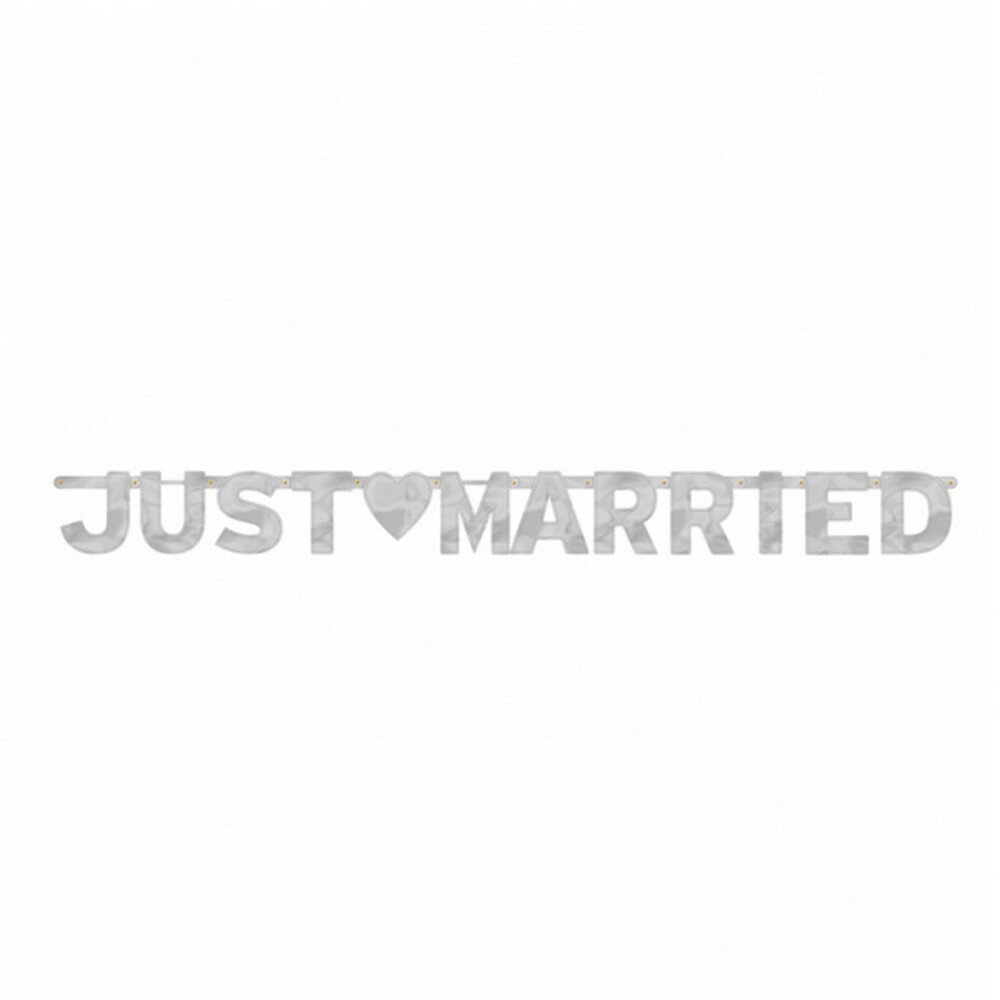 (アムスキャン) Amscan Just Married シルバー バナー 旗飾り デコレーション 【海外通販】