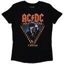 (エーシー・ディーシー) AC/DC オフィシャル商品 ユニセックス Angus Triangle PWR-UP Tシャツ EU Tour '25 バックプリント 半袖 トップス 【海外通販】
