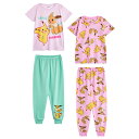 (ポケモン) Pokemon オフィシャル商品 キッズ・子供 ガールズ パジャマ ピカチュウとイーブイ 半袖 上下セット (2セット) 【海外通販】