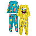 (スポンジ・ボブ) SpongeBob SquarePants オフィシャル商品 キッズ・子供 Big Face パジャマ 全面柄 長袖 上下セット (2セット...