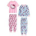 (ハローキティ) Hello Kitty オフィシャル商品 キッズ・子供 ガールズ パジャマ 半袖 長袖 上下セット (2セット) 【海外通販】