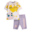 (ポケモン) Pokemon オフィシャル商品 キッズ・子供 ガールズ Tシャツ ピカチュウ タイダイ 半袖 半ズボン 上下セット 【海外通販】