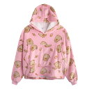 (ねこのプシーン) Pusheen オフィシャル商品 キッズ・子供 ガールズ 全面柄 Food パーカー ブランケット フード付き 【海外通販】