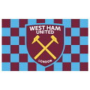 ウェストハム・ユナイテッド フットボールクラブ West Ham United FC オフィシャル商品 チェッカー模様 フラッグ 旗 【海外通販】