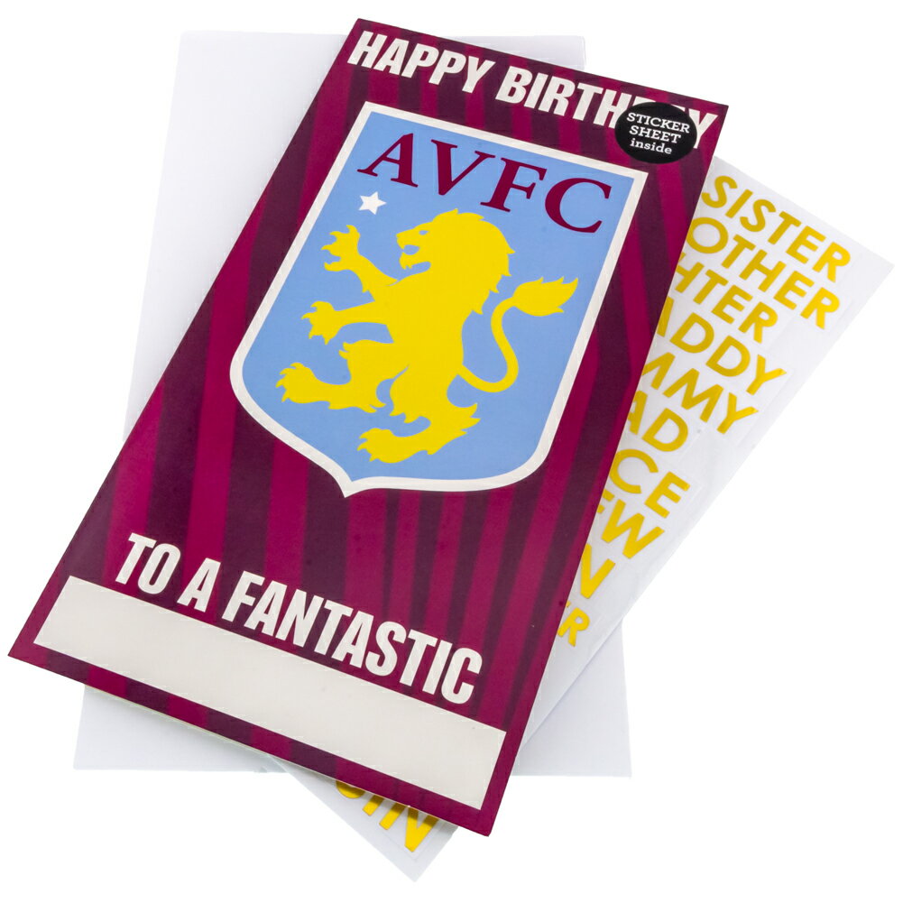 アストン・ヴィラ フットボールクラブ Aston Villa FC オフィシャル商品 グリーティングカード 誕生日 カード 【海外通販】