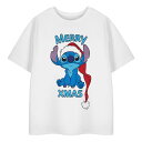 (リロ・アンド・スティッチ) Lilo & Stitch オフィシャル商品 キッズ・子供 ガールズ Tシャツ Merry Xmas 半袖 トップス 【海外通販】