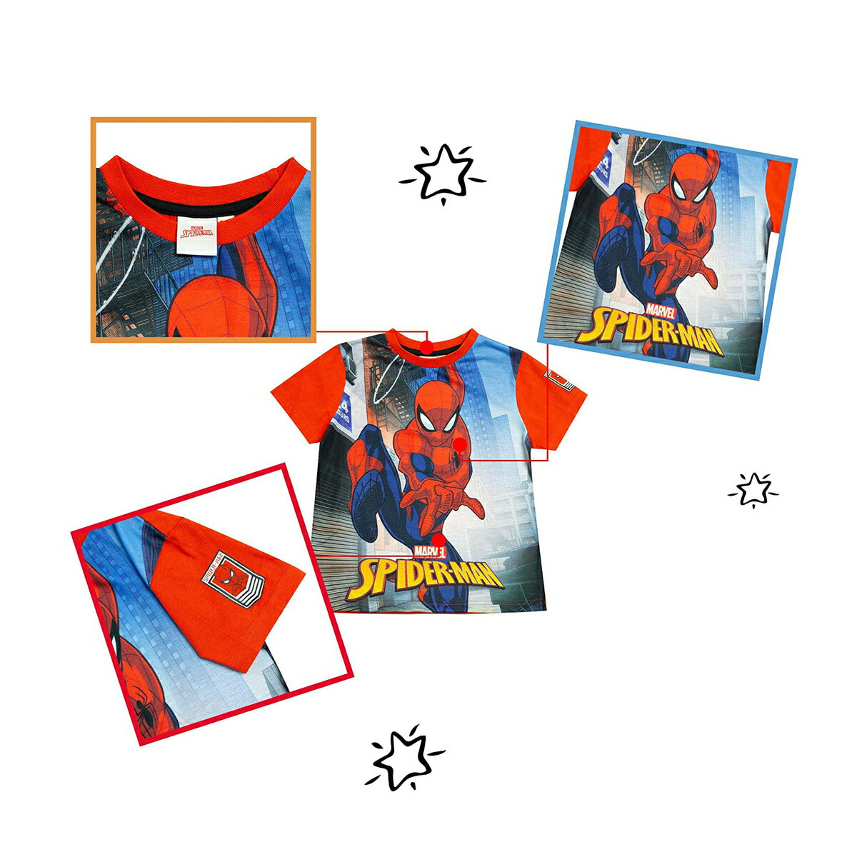 スパイダーマン Spider-Man オフィシャル商品 キッズ・子供 ガールズ Swinging Through The City Tシャツ 半袖 カットソー トップス 【海外通販】