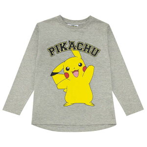 (ポケモン) Pokemon オフィシャル商品 キッズ・子供 ガールズ Pikachu Pose Tシャツ 長袖 カットソー トップス 【海外通販】