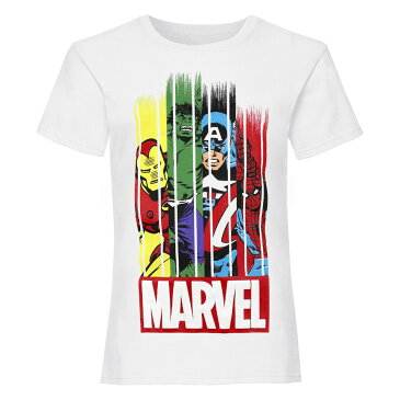 (マーベル) Marvel Avengers オフィシャル商品 キッズ・子供 ガールズ Team Tシャツ 半袖 カットソー トップス 【楽天海外直送】