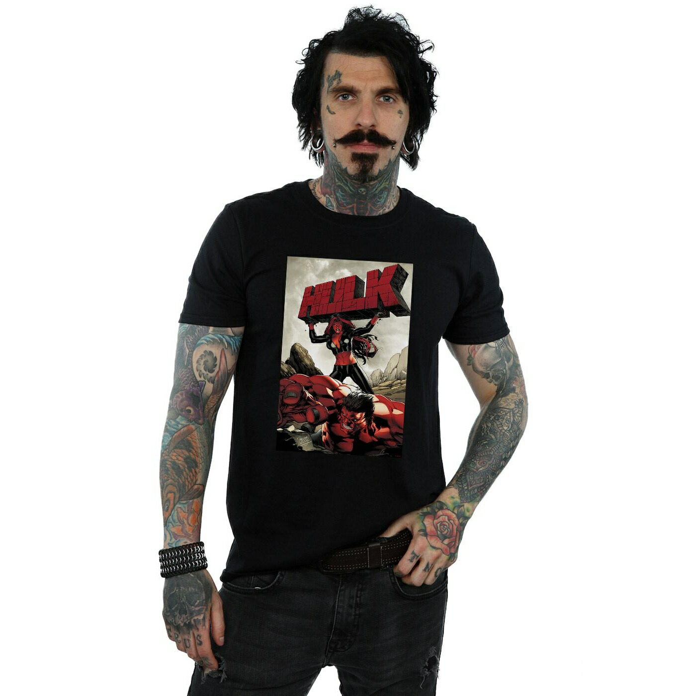 (マーベル) Marvel オフィシャル商品 メンズ Red Hulk 半袖 Tシャツ トップス 【海外通販】