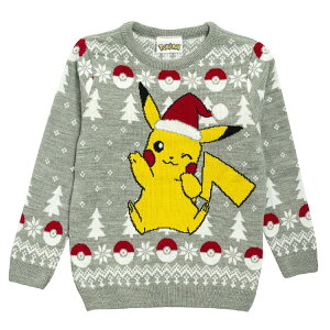 (ポケモン) Pokemon オフィシャル商品 メンズ Pikachu サンタハット ニット クリスマスジャンパー セーター 【海外通販】