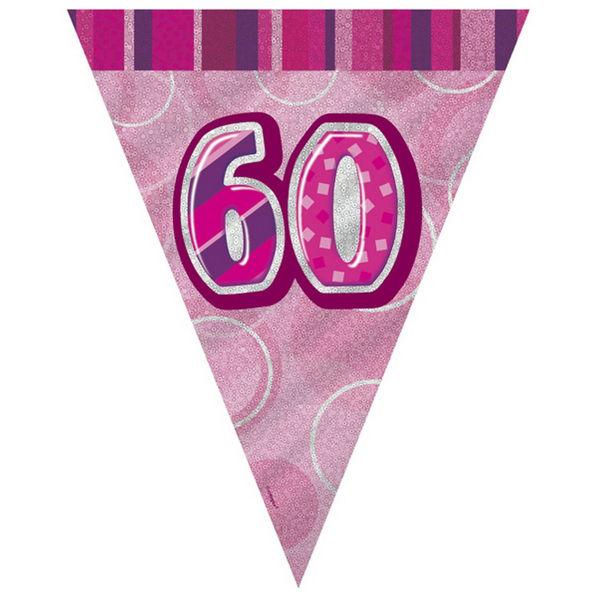 (ユニーク・パーティー) Unique Party ピンク 60歳の誕生日 Happy Birthday バナーガーランド 旗飾り デコレーション 【海外通販】